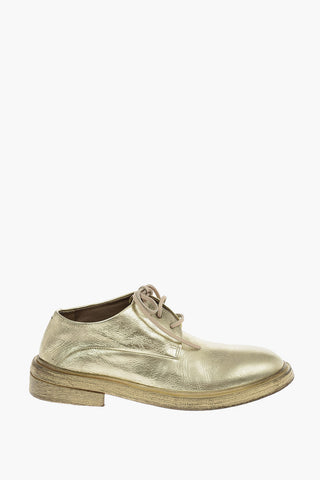 BEST+ metallic leather Derby shoes