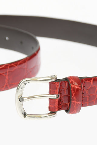 30mm Crocodile Leather Belt