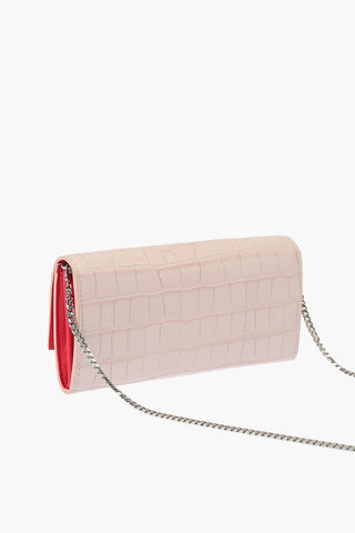 Printed Crocodile Wallet with Chain