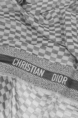 Linen And Cashmere Checked Foulard