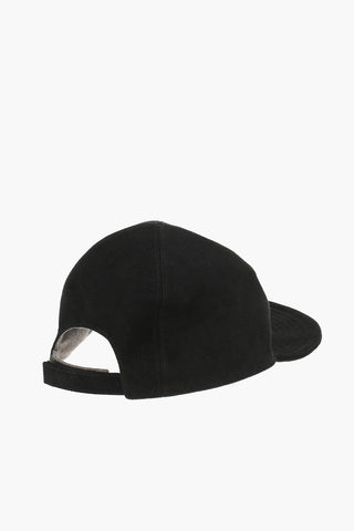 Suede Leather and Cashmere Reversible Baseball Hat