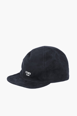 Suede Leather and Cashmere Reversible Baseball Hat