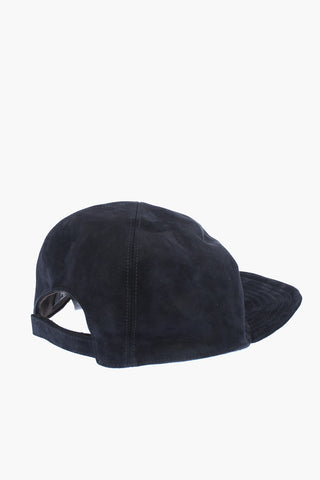 Suede Leather and Cashmere Reversible Baseball Hat