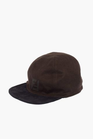 Suede Leather and Cashmere Reversible Baseball Hat