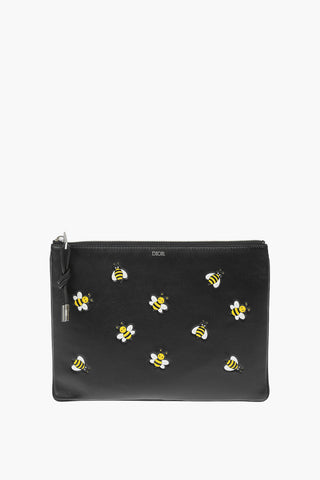 Leather Bee Printed Pochette