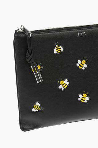 Leather Bee Printed Pochette