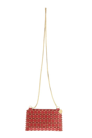 Mini Bag in Nappa Floreale Borchiata