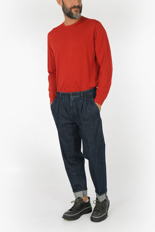 Double Pleat Cuffed Hem Jeans