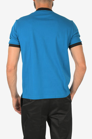 Pique Cotton T-shirt with Contrasting Profiles