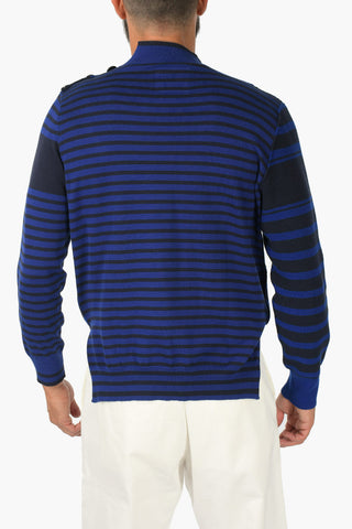Striped Sweater with Side Buttons