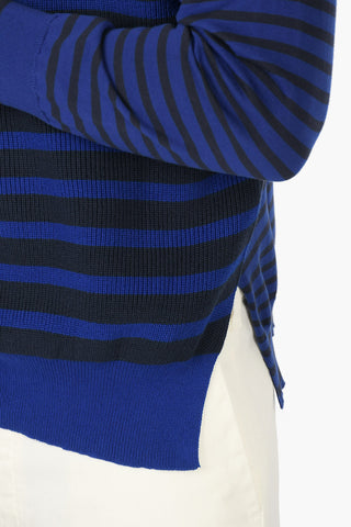 Striped Sweater with Side Buttons