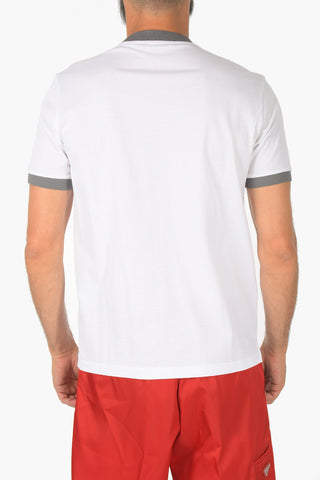 Pique Cotton T-shirt with Contrasting Profiles