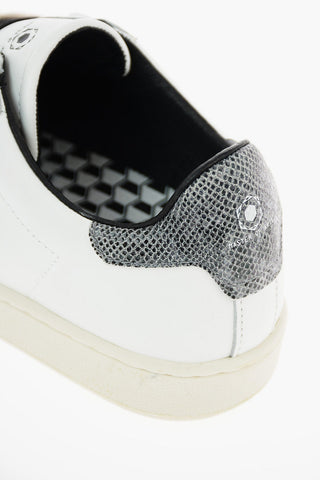 leather Slip on sneakers with Jewel Details