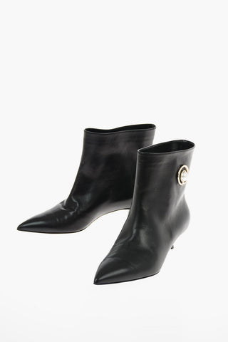 4.5 cm leather Point Toe Ankle boots