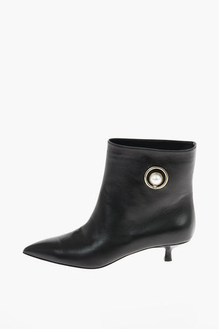 4.5 cm leather Point Toe Ankle boots