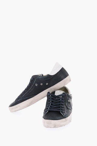 vintage effect leather PARIS WEST sneakers