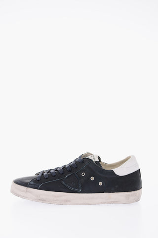 vintage effect leather PARIS WEST sneakers