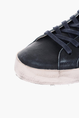 vintage effect leather PARIS WEST sneakers