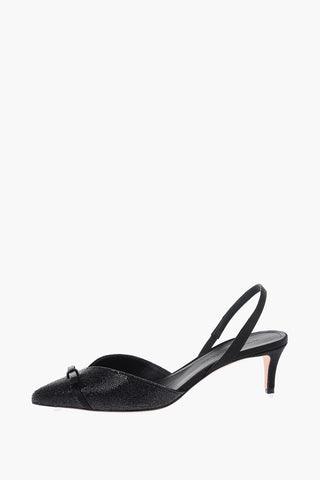 Slingback con strass Point toe 6 cm