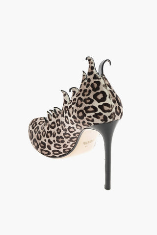 11cm cheetah print ponyskin pumps