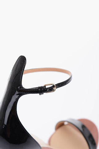 10cm patent leather Ankle-strap sandals