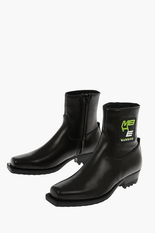 ecoleather Square Toe Ankle boots with side zip