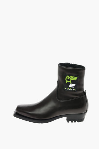 ecoleather Square Toe Ankle boots with side zip