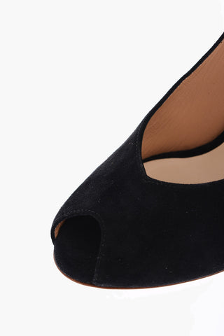 10 cm suede leather Peep Toe Pumps