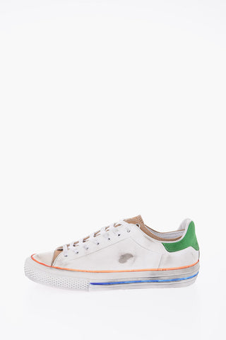 Vintage effect leather and fabric STARLESS Sneakers