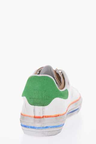 Vintage effect leather and fabric STARLESS Sneakers