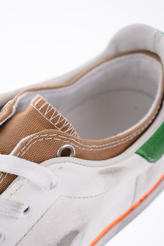 Vintage effect leather and fabric STARLESS Sneakers