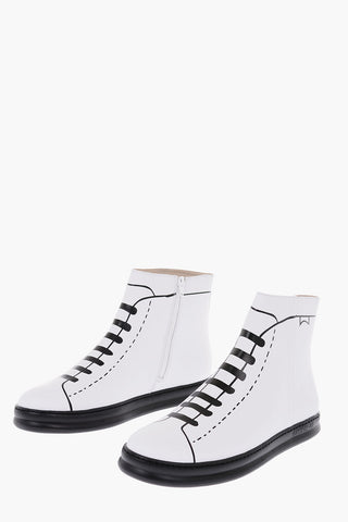 TWINS printed leather High-top Sneakers with side zip