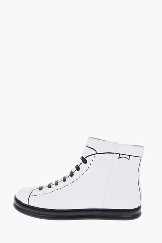 TWINS printed leather High-top Sneakers with side zip
