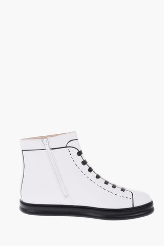 TWINS printed leather High-top Sneakers with side zip