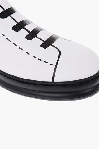 TWINS printed leather High-top Sneakers with side zip