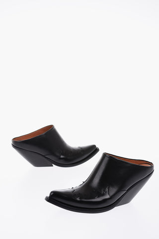 10 cm leather Point Toe Mules