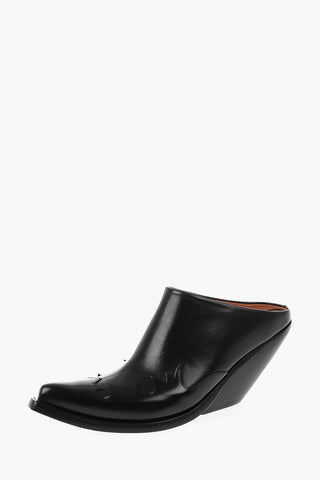 10 cm leather Point Toe Mules