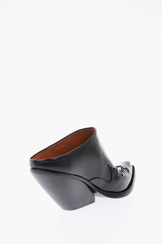 10 cm leather Point Toe Mules