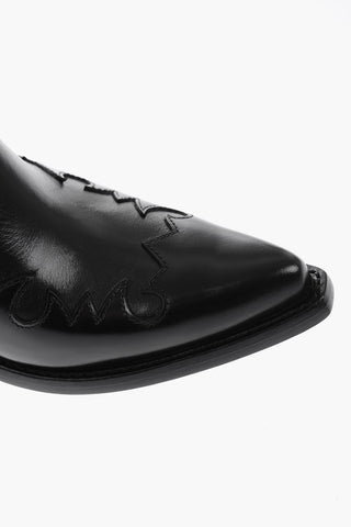10 cm leather Point Toe Mules