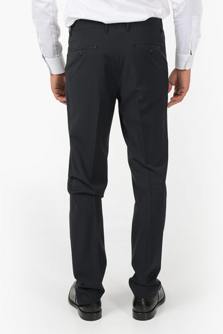pantalone senza orlo ACADEMY in lana vergine a vita regolare