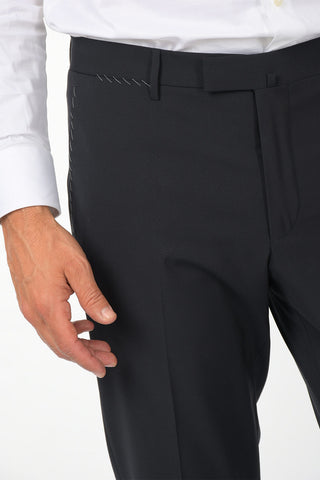 pantalone senza orlo ACADEMY in lana vergine a vita regolare