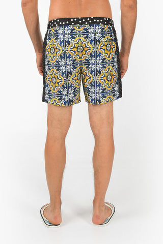 printed swim shorts