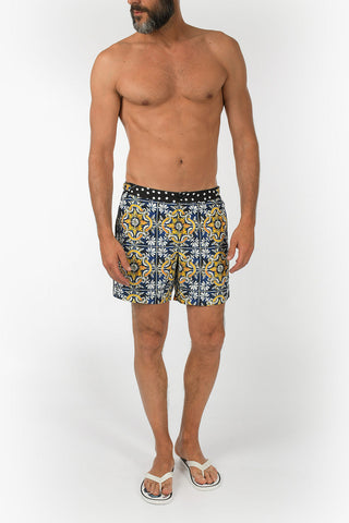 printed swim shorts