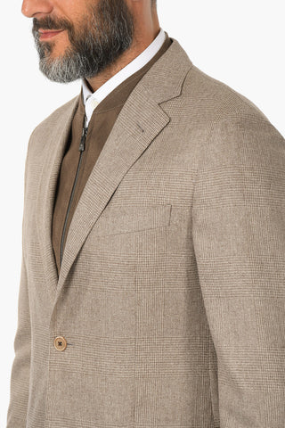 ID district check silk IDENTITY side vents 2-button blazer