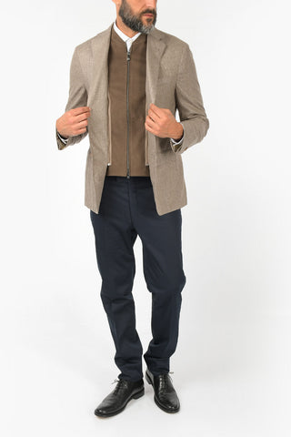 ID district check silk IDENTITY side vents 2-button blazer