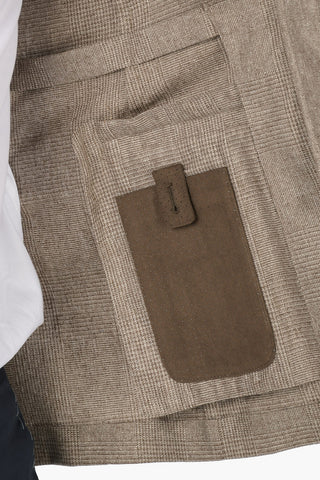 ID district check silk IDENTITY side vents 2-button blazer