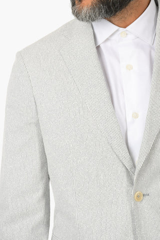 CC COLLECTION awning striped POGBA side vents 2-button blazer 