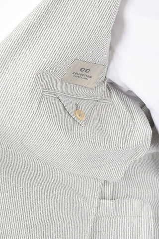 CC COLLECTION awning striped POGBA side vents 2-button blazer 