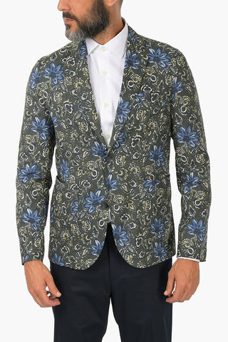 CC COLLECTION floral-print center vent 2-button blazer 