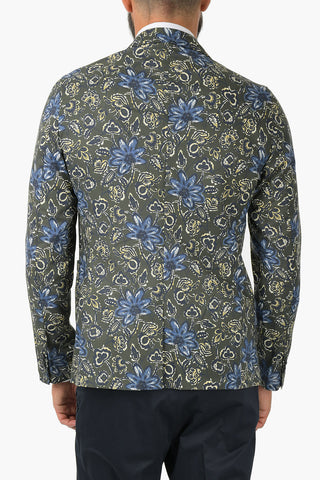 CC COLLECTION floral-print center vent 2-button blazer 